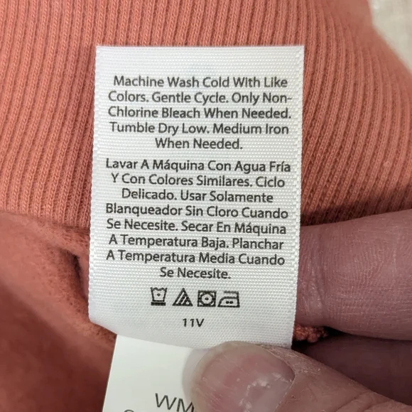 NWT Terra & Sky Plus Size 0X 14W Puff Sleeve French Terry Sweatshirt Coral Pink - Picture 4 of 10